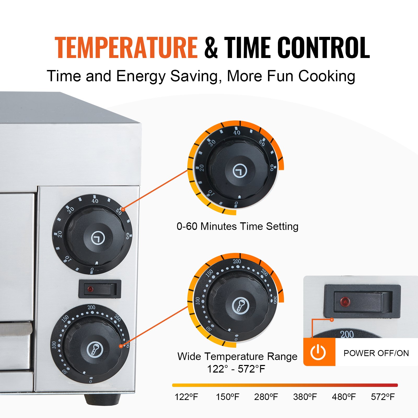 Electric Countertop Pizza Oven 12-inch, 1500W Commercial Pizza Oven with Adjustable Temp, 0-60 Minutes Timer, 360° Uniform Baking Pizza Maker & Removable Crumb Tray for Commercial and Home Use Electric Countertop Pizza Oven 12-inch, 1500W Commercial Pizza Oven with Adjustable Temp, 0-60 Minutes Timer, 360° Uniform Baking Pizza Maker & Removable Crumb Tray for Commercial and Home Use