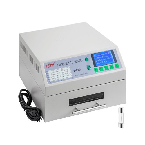 VEVOR Reflow Oven T962 220V Reflow Soldering Machine 800W 180x235 mm SMD SMT BGA Professional Automatic Infrared Heater Soldering Machine W/Smoke Exhaust Chimney Cooling Efficiency