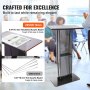 VEVOR Acrylic Podium, 47" Acrylic Podium Stand with Wide Reading Surface & Storage Shelf, Floor-standing Clear Pulpits Acrylic for Church Office School, Black