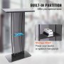VEVOR Acrylic Podium, 47" Tall, Acrylic Podium Stand with Wide Reading Surface & Storage Shelf, Floor-standing Clear Pulpits Acrylic for Church Office School, Black