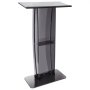VEVOR Acrylic Podium, 47" Acrylic Podium Stand with Wide Reading Surface & Storage Shelf, Floor-standing Clear Pulpits Acrylic for Church Office School, Black