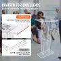 VEVOR Acrylic Podium, 119 cm Tall, Clear Acrylic Podium Stand with Wide Reading Surface & Storage Shelf, Floor-standing Clear Pulpits Acrylic for Church Office School