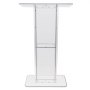 VEVOR Acrylic Podium, 47" Clear Acrylic Podium Stand with Wide Reading Surface & Storage Shelf, Floor-standing Clear Pulpits Acrylic for Church Office School