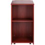 VEVOR podium stand with dark wood finish, open shelves, and caster wheels for easy mobility.