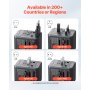 Universal Travel Adapter International 5 in 1 USB AC Wall Charger Power Plug