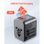 Universal Travel Adapter International 5 in 1 USB AC Wall Charger Power Plug