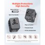 Universal Travel Adapter International 5 in 1 USB AC Wall Charger Power Plug