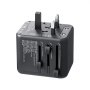 VEVOR Universal Travel Adapter, 5-in-1, International European Power Adapter with 2 USB-C, 2 USB-A Ports, 1 AC Outlet, 4 Different Plugs, Worldwide Plug Adaptor Wall Charger, for Europe UK EU AUS USA
