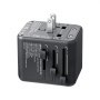VEVOR Universal Travel Adapter, 5-in-1, International European Power Adapter with 2 USB-C, 2 USB-A Ports, 1 AC Outlet, 4 Different Plugs, Worldwide Plug Adaptor Wall Charger, for Europe UK EU AUS USA