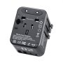 VEVOR Universal Travel Adapter, 5-in-1, International European Power Adapter with 2 USB-C, 2 USB-A Ports, 1 AC Outlet, 4 Different Plugs, Worldwide Plug Adaptor Wall Charger, for Europe UK EU AUS USA
