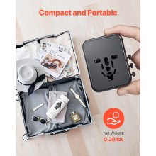 Universal Travel Adapter International 5 in 1 USB AC Wall Charger Power Plug
