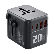 Universal Travel Adapter International 5 in 1 USB AC Wall Charger Power Plug