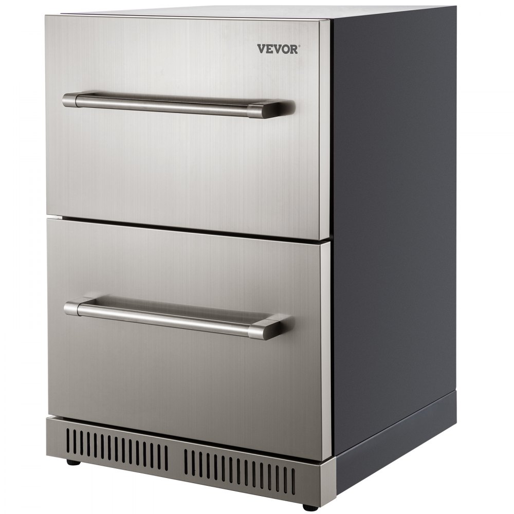VEVOR Under counter Refrigerator Built-in Double Drawer Refrigerator 24" SUS
