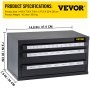 VEVOR Tap Dispenser Cabinet, Three-Drawer Tap Dispenser, Tap Organizer Cabinet Cold Rolled Steel, 60-Compartment Tap Dispenser and Organizer Cabinet Holder for Metric Size 3-24 mm/0.12-0.94 inch