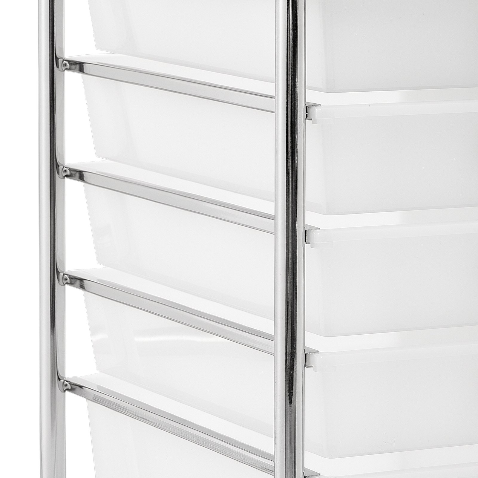 VEVOR Rolling Cart with Drawers, Double Row 12 Drawer Storage Organizer, Mobile Utility Cart with Chrome Steel Frame, Universal Casters & 2 Brakes, for Office, Classroom, Craft Room, Studio, Garage