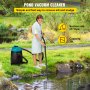 VEVOR Pond Vacuum Cleaner, 1400W Motor in Single Chamber Suction System, 120V Motor w/15 ft Electric Wire, 4 Brush Heads, 4 Extended Tubes, 1 Filter Bag for Multi-use Cleaning Above Ground