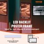 VEVOR LED Poster Frame in Black, 16" x 24" Photo Frame, Sidewalk Sign for Advertising Display, Picture Aluminum Frame with Backlighting LED Light Box, Horizontal & Vertical Formats for Wall, Single