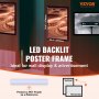 VEVOR LED Poster Frame in Black, 24" x 36" Photo Frame, Sidewalk Sign for Advertising Display, Picture Aluminum Frame with Backlighting LED Light Box, Horizontal & Vertical Formats for Wall, Single