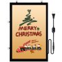 VEVOR led poster frame displaying a "merry christmas" message with a festive train and tree design.