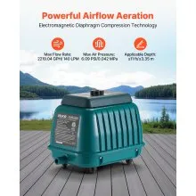 VEVOR Linear Air Pump Septic Aerator Pump 2219.04GPH Aeration for 11ft Deep Pond