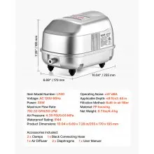 VEVOR Linear Air Pump Septic Aerator Pump 792.52 GPH Aeration for 8 ft Deep Pond
