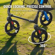 VEVOR Rollator Walker for Seniors and Adult, Lightweight Aluminum Foldable Rolling Walker with Adjustable Seat and Handle, Outdoor Mobility Rollator Walker with 8" All Terrain Wheels, 300LBS Capacity