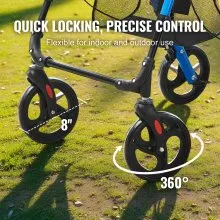 VEVOR Rollator Walker for Seniors and Adult, Lightweight Aluminum Foldable Rolling Walker with Adjustable Seat and Handle, Outdoor Mobility Rollator Walker with 8" All Terrain Wheels, 300LBS Capacity