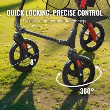 VEVOR Rollator Walker for Seniors and Adult, Lightweight Aluminum Foldable Rolling Walker with Adjustable Seat and Handle, Outdoor Mobility Rollator Walker with 8" All Terrain Wheels, 300LBS Capacity