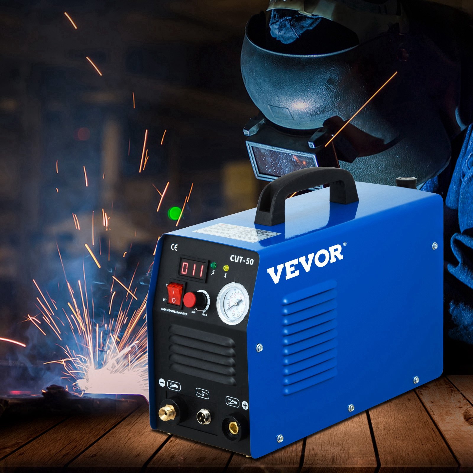 VEVOR Plasma Cutter, CUT-50 Plasma Cutting Machine, 50Amp Air Plasma Cutter, Digital Display Cutter Machine, Max Cutting Thickness 12mm Air Inverter Plasma Cutter, Air Plasma Cutting Machine w/Kit