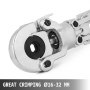 Clești de sertizare pentru țevi VEVOR 16-32mm Instrumente rotative de fixare din oțel pentru presare Țevi compuse 16-32mm Țevi compozite extensibile Racord de presare