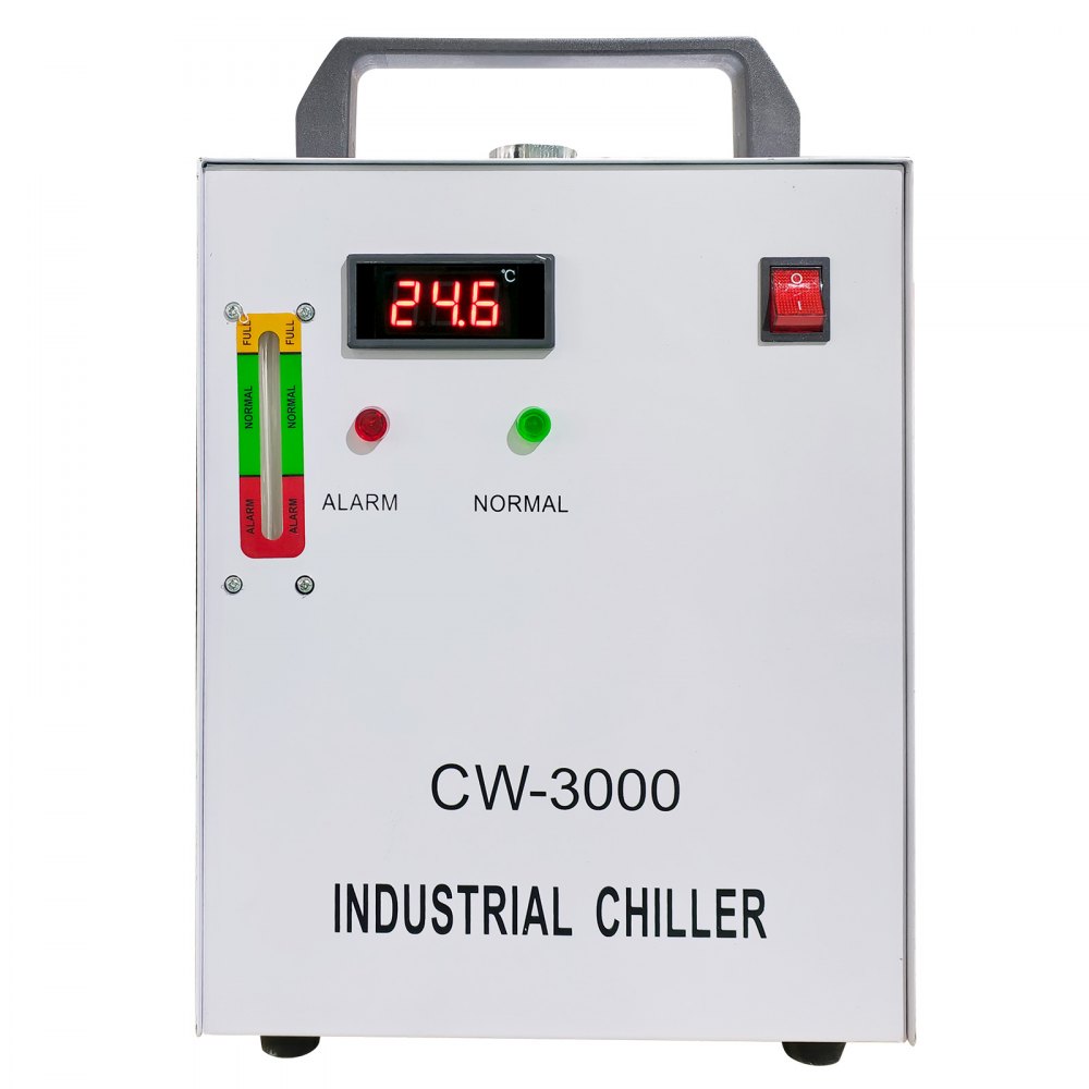 VEVOR 9L Tank Water Chiller CW-3000DG Thermolysis Industrial Water Chiller Water Cooling Chiller for 60W 80W CO2 Glass Laser Tube Cooler