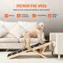 VEVOR Dog Ramp, Folding Pet Ramp for Bed, Adjustable Dog Ramp for Small, Large, Old Dogs & Cats, Wooden Pet Ramp with 100 cm Long Ramp, Adjustable from 38 cm to 56 cm, Suitable for Couch, Sofa, Car