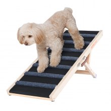 VEVOR Dog Ramp, Folding Pet Ramp for Bed, Adjustable Dog Ramp for Small, Large, Old Dogs & Cats, Wooden Pet Ramp with 100 cm Long Ramp, Adjustable from 38 cm to 56 cm, Suitable for Couch, Sofa, Car