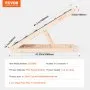 VEVOR Dog Ramp, Folding Pet Ramp for Bed, Adjustable Dog Ramp for Small, Large, Old Dogs & Cats, Wooden Pet Ramp with 105 cm Long Ramp, Adjustable from 35 cm to 65 cm, Suitable for Couch, Sofa, Car