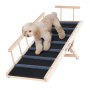 Rampă pentru câini VEVOR, rampă pliabilă pentru pat, rampă reglabilă pentru câini și pisici mici, mari, bătrâni, rampă din lemn pentru animale de companie cu rampă lungă de 47,2 inchi, reglabilă de la 13,8 inchi la 27,6 inchi, potrivită pentru canapea, canapea, mașină