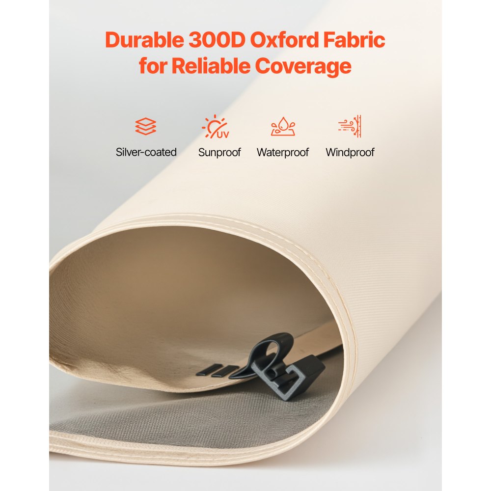 VEVOR Sun Shade Sail Canopy Covers, Fit for 6 x 6 ft Screen House Tent, Sun Protection, 5.51 x 5.71 ft 300D Oxford Silver-Coated Fabric, Pack of 2 (Not Include Tent), for Outdoor Activities, Beige
