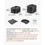 VEVOR Motorcycle Tail Bag, 22-34 L Expandable Motorcycle Rear Seat Bag with Waterproof Rain Cover, Outdoor Sports Motorbike Luggage Storage Backpack Handbag with Straps, Pocket & Elastic Cord, Black