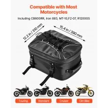 VEVOR Motorcycle Tail Bag Expandable Rear Seat Luggage Storage Backpack 22-34 L