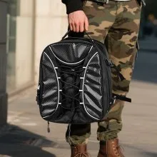 VEVOR Motorcycle Tail Bag Expandable Rear Seat Luggage Storage Backpack 22-34 L