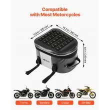VEVOR Motorcycle Tail Bag, 28 L Motorcycle Rear Seat Bag with Waterproof Fabric, Outdoor Sports Motorbike Luggage Storage Trunk Handbag with Pocket & Adjustable Buckle, Universal Fit Rear Racks, Black