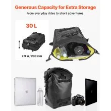 VEVOR Motorcycle Tail Bag Motorbike Rear Seat Bag Luggage Storage Backpack 30 L