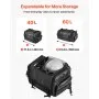 VEVOR Motorcycle Tail Bag, 40-60 L Expandable Motorcycle Rear Seat Bag with Waterproof Rain Cover, Foldable Outdoor Sports Motorbike Luggage Storage with Shoulder Straps, Pocket & Elastic Cord, Black