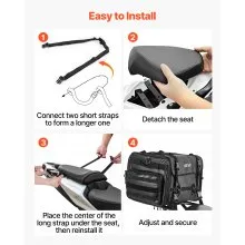VEVOR Motorcycle Tail Bag Expandable Rear Luggage Storage Shoulder Bag 40-60 L