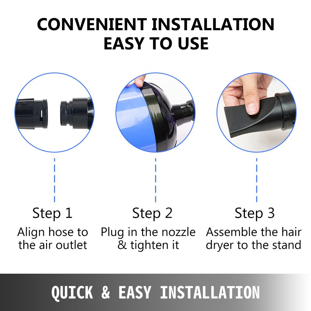 Dog Grooming Mobile Portable Pet Fur Dryer + Stand Blaster Heater Arm