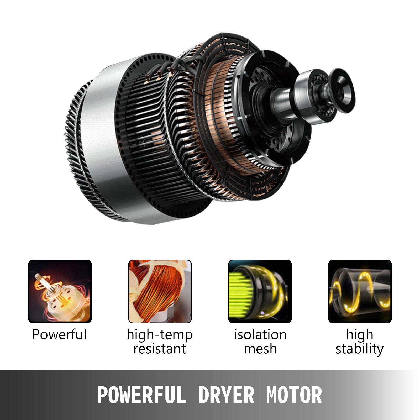 Pet Grooming Hair Dryer Blower W/ Stand Low Noise Temperature Adjust with Heater