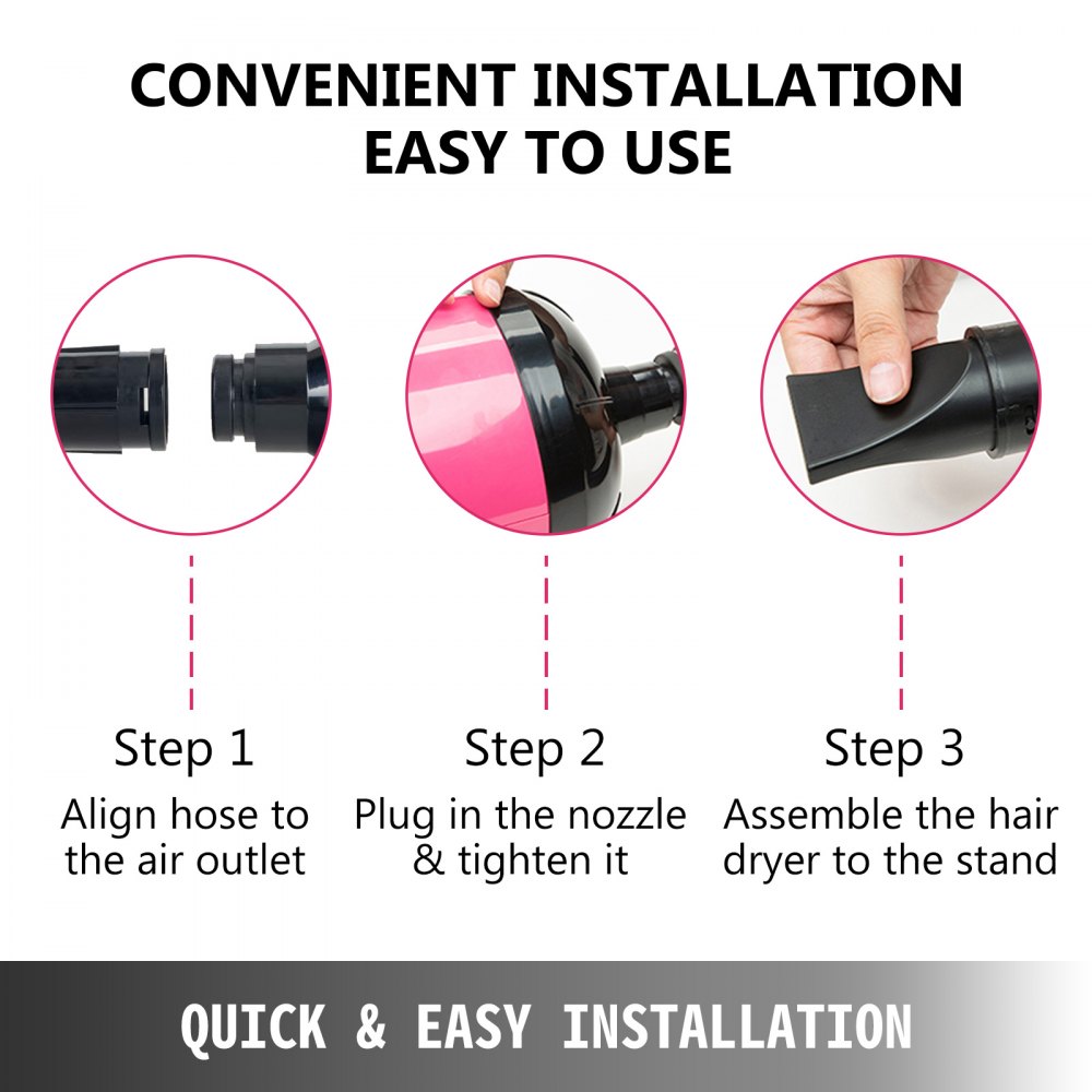 2800w Pet Dog Hair Fur Grooming Dryer Blaster W/ Stand Blower Mobile Adjustable