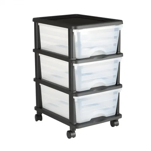 VEVOR Plastic Organizer Drawers on Wheels - 3 Drawers