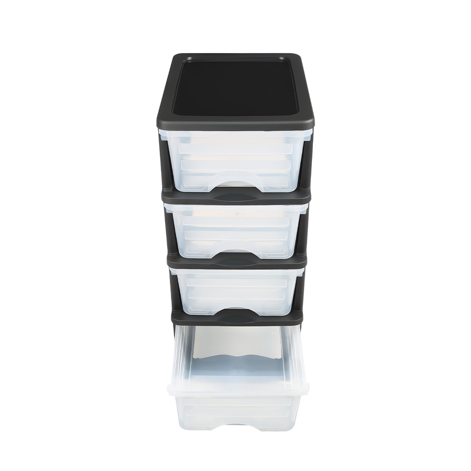 VEVOR Plastic Storage Drawers Cart, 4 Drawers Storage Organizer with Wheels, Rolling Closet Organization and Storage Dividers, Dresser Organizer Clear Bins for Office Supplies, Craft Rooms, Classrooms