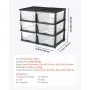 VEVOR Plastic Storage Drawers, 2 Pack Storage Organizer Drawer, 6 Drawers Closet Organization and Storage Dividers, Dresser Organizer Clear Bins for Office Supplies, Craft Rooms, Classrooms and Home