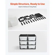 VEVOR 2 Pack Plastic Storage Drawers Storage Dresser Organizer Bins 6 Drawers